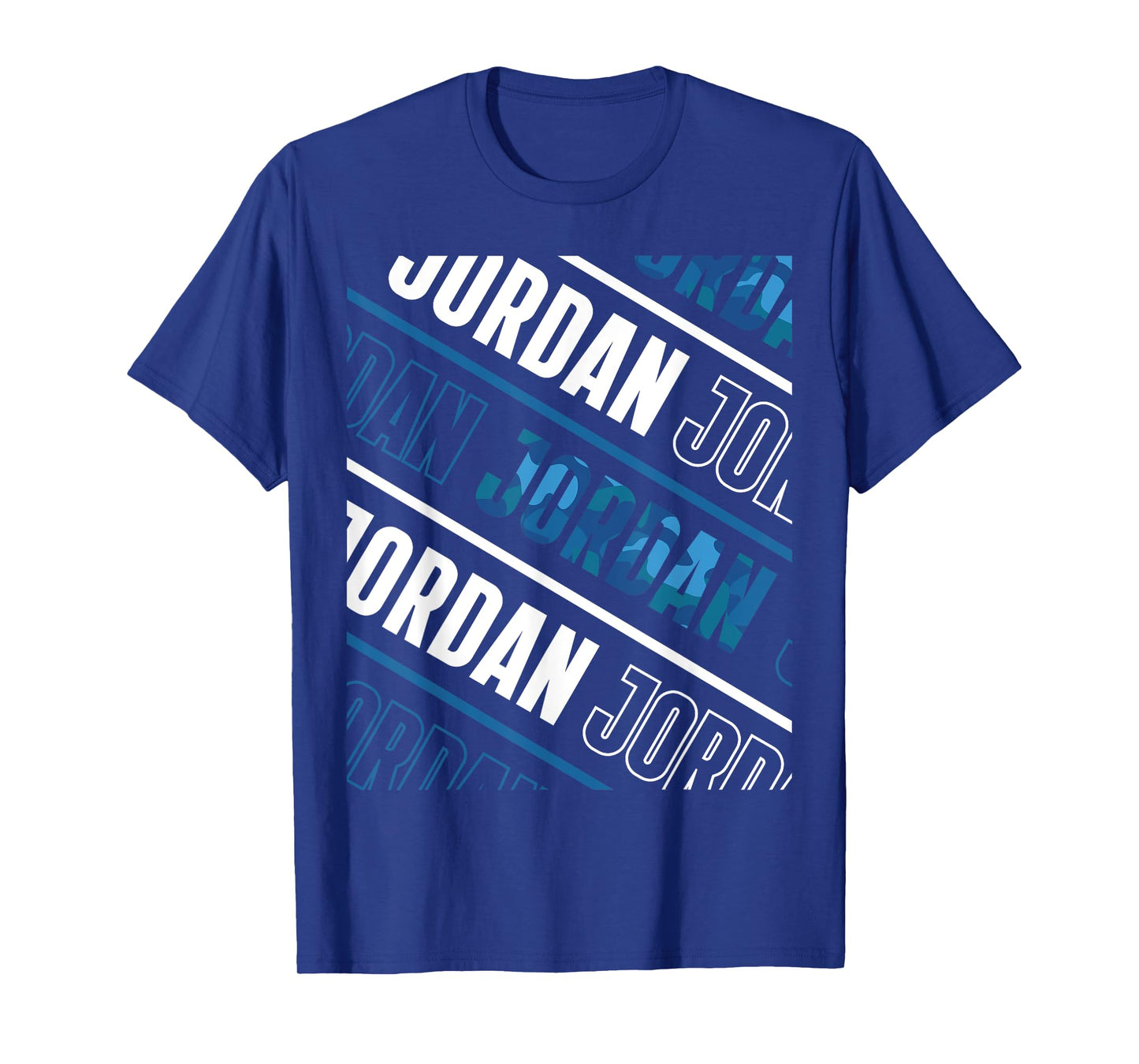 Diagonal Jordan Pattern Camo Pattern Blue Camouflage T-Shirt