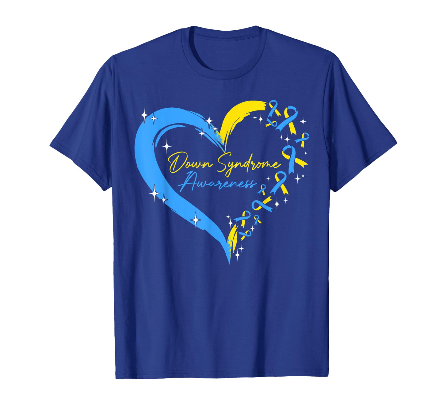 Down Syndrome Awareness Heart Ribbon Trisomy 21 T21 T-Shirt