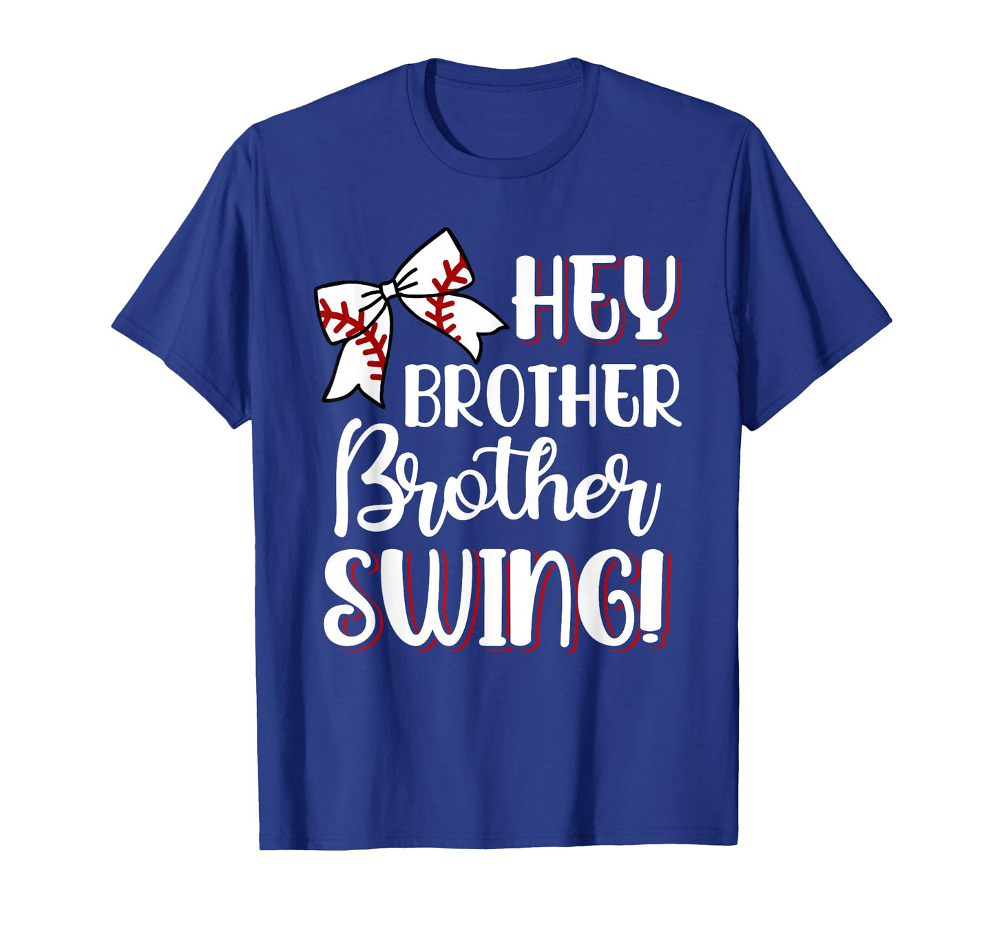 Funny Baseball Sister Hey Brother Brother Swing Baseball Kid T-Shirt