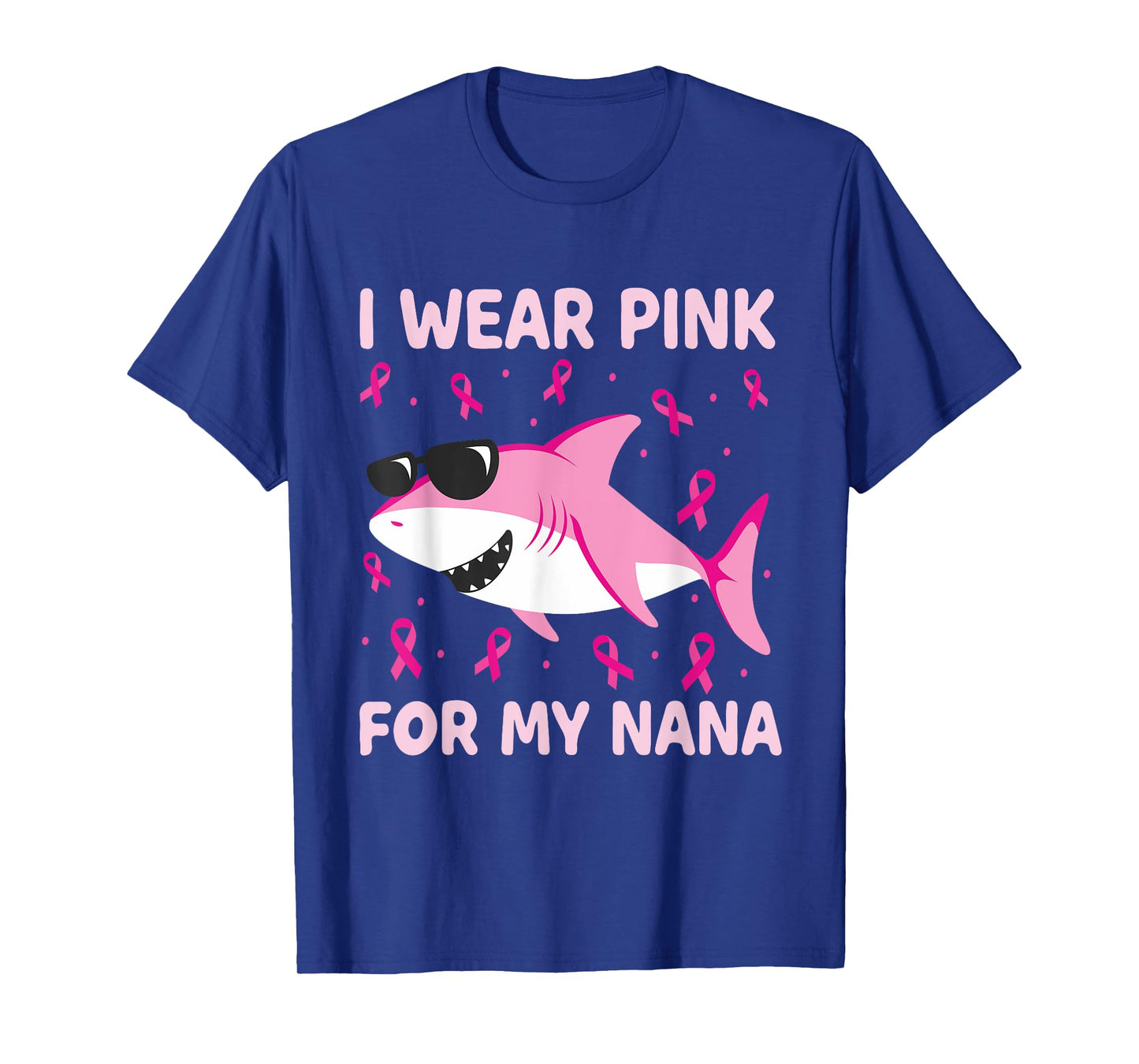 Shark I Wear Pink For My Nana Breast Cancer Kids Boy T-Shirt