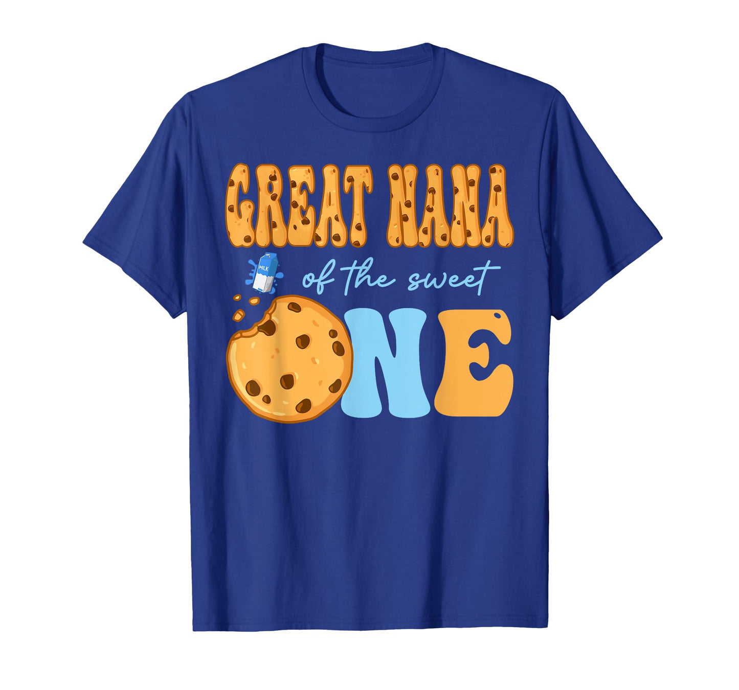 Great Nana Of The Sweet One Cookies And Milk Birthday Party T-Shirt