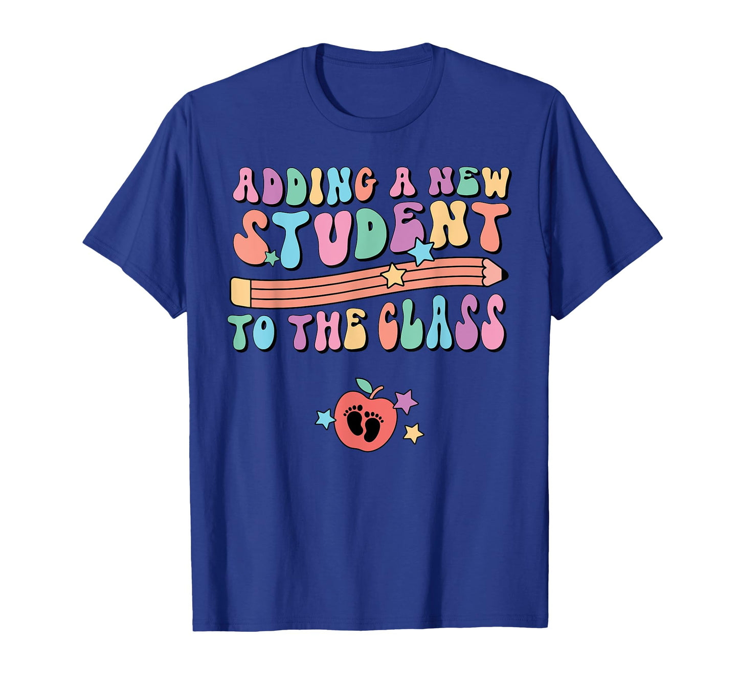 Retro Teacher Pregnancy Announcement New Student Baby Reveal T-Shirt