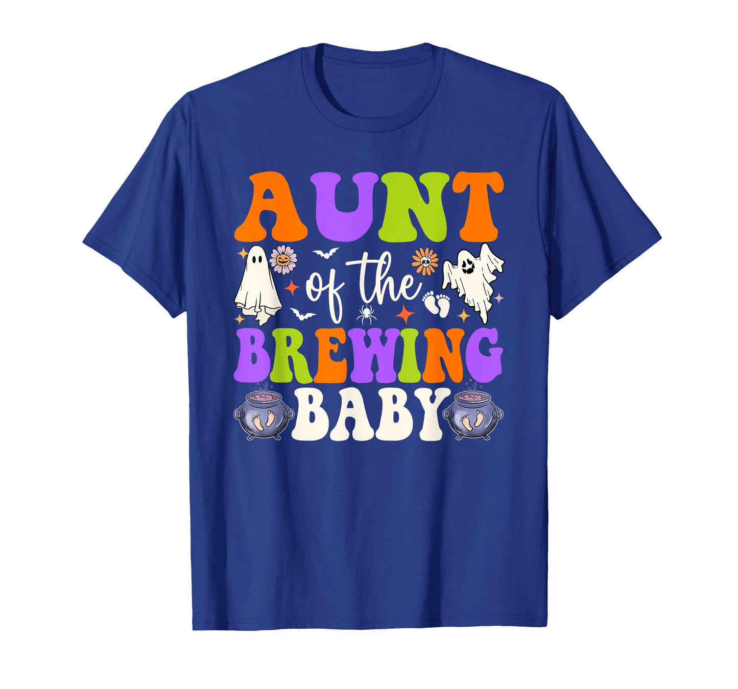 Aunt of the Brewing Baby Halloween Theme Baby Shower Spooky T-Shirt