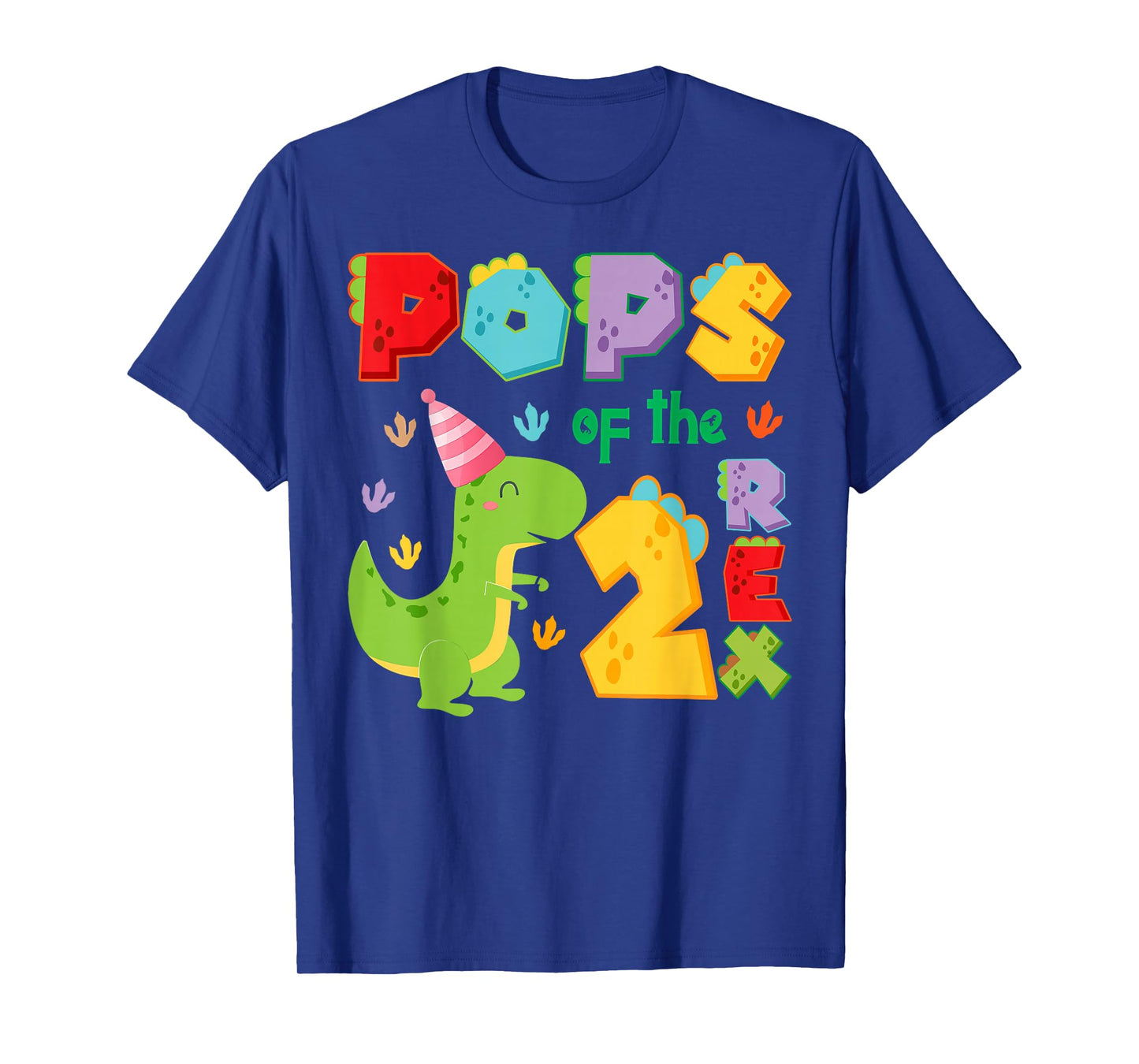 Pops of The Two Rex 2Nd Birthday Boy Dinosaur T-Rex T-Shirt