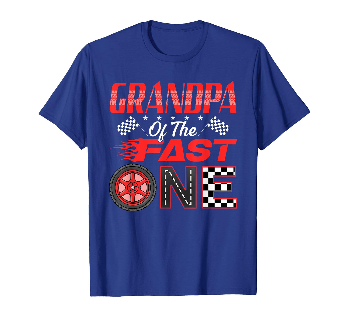 Grandpa of The Fast One First Birthday Racing Car Family T-Shirt