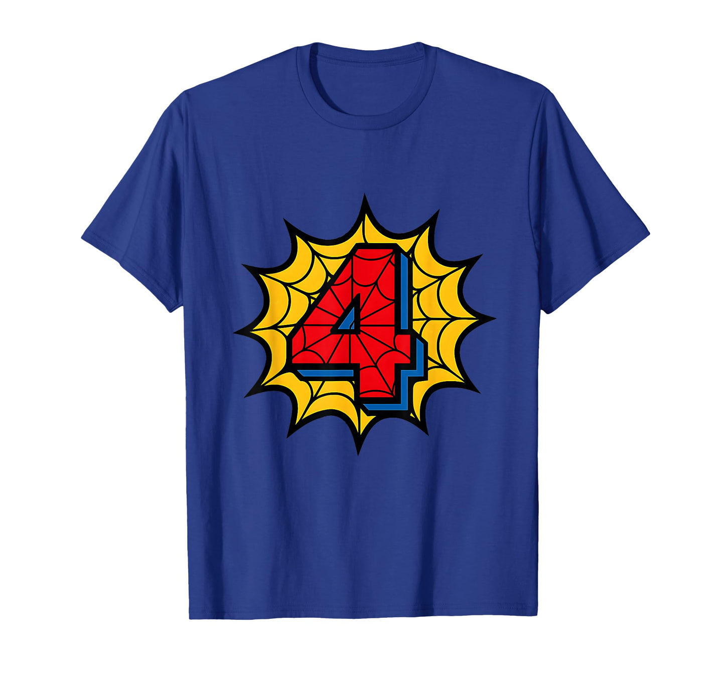 Kids 4th Birthday Spider Theme Party 4 Year Old Boys Youth T-Shirt