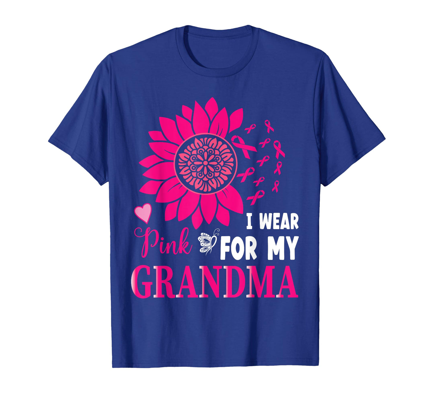 I Wear Pink For My Grandma Breast Cancer Awareness Gifts Tee T-Shirt