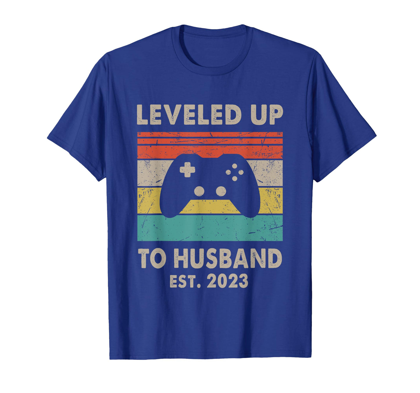 Promoted To Husband Est 2023 - Leveled Up To Husband Retro T-Shirt