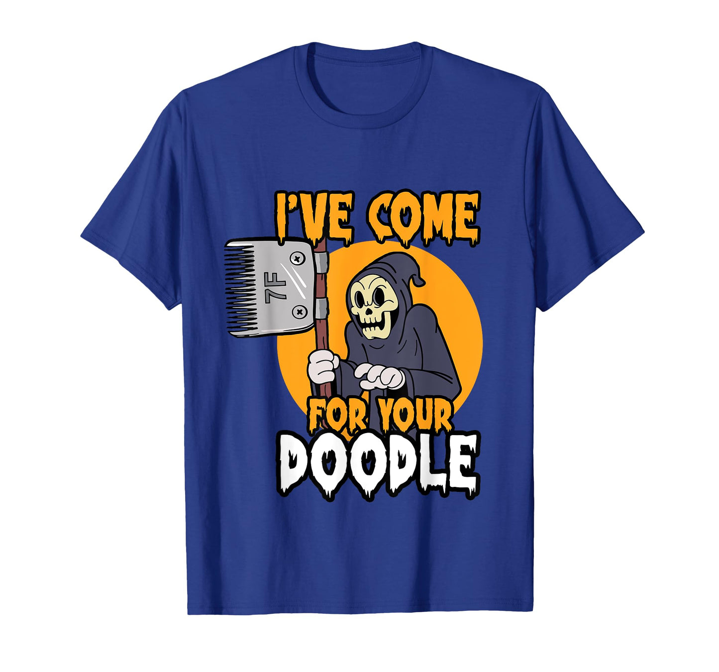 Funny Dog Groomer Brush Your Dog Grooming Reaper Halloween T-Shirt