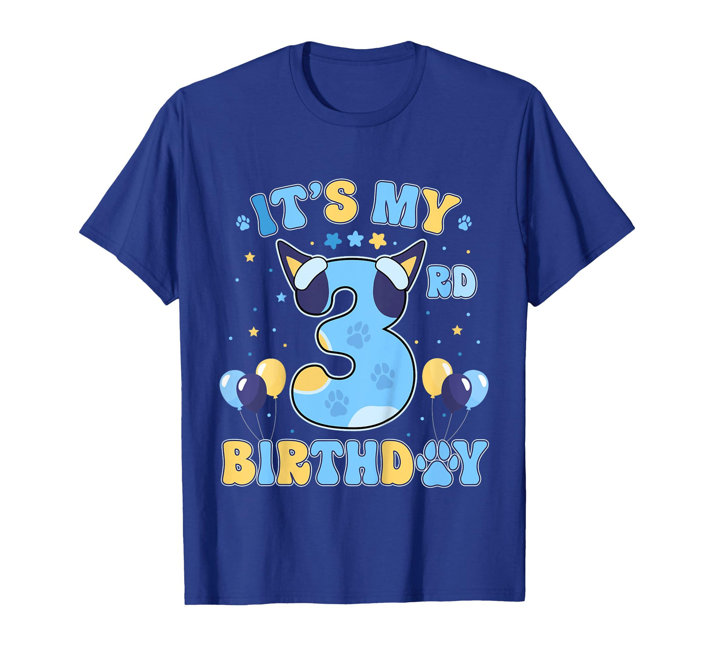 Kids Its my 3rd Birthday Boy Blue Dog Theme Party Cool 3 Year Old T-Shirt