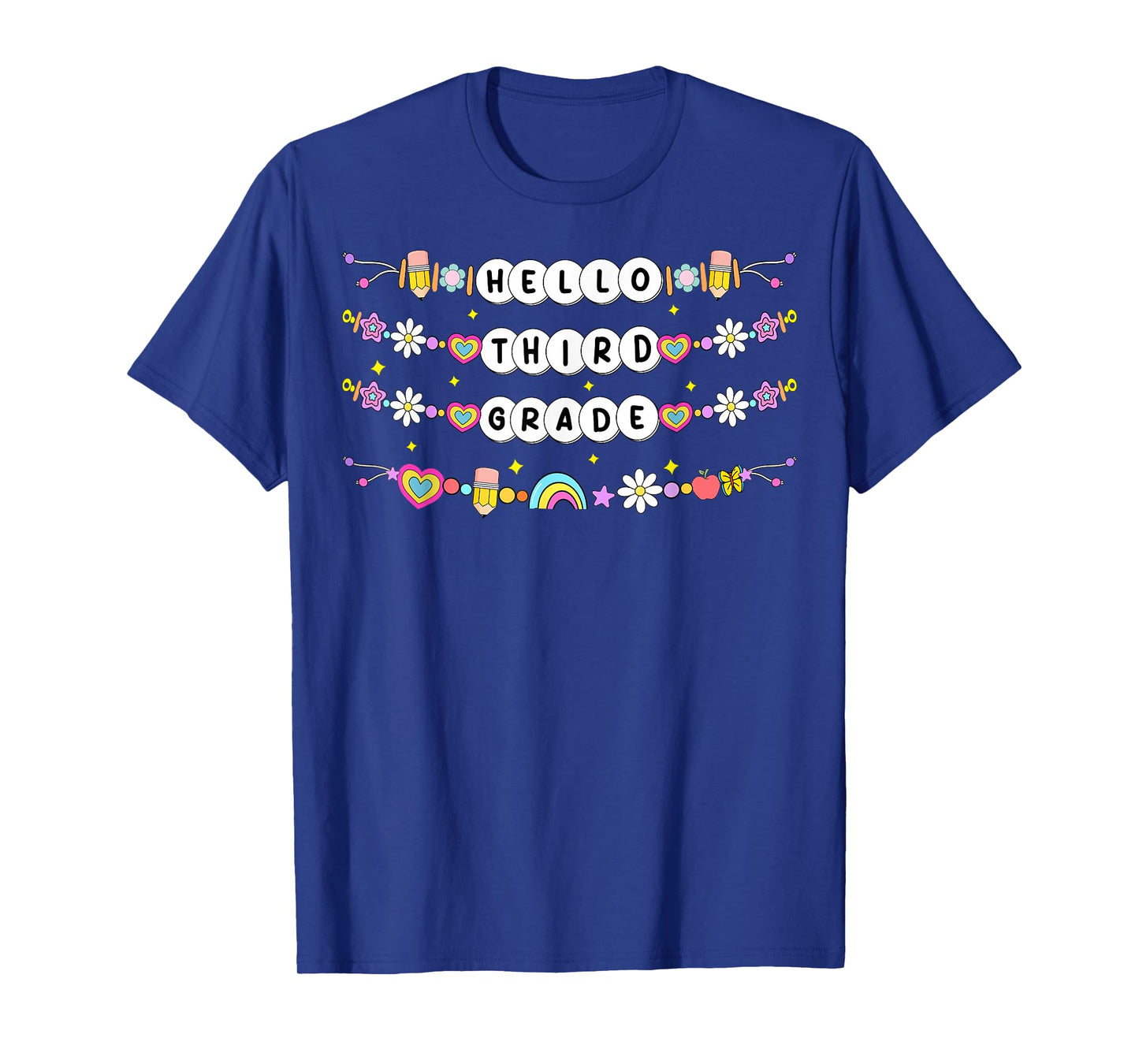 Hello Third Grade Friendship Bracelets Back To School Kids T-Shirt