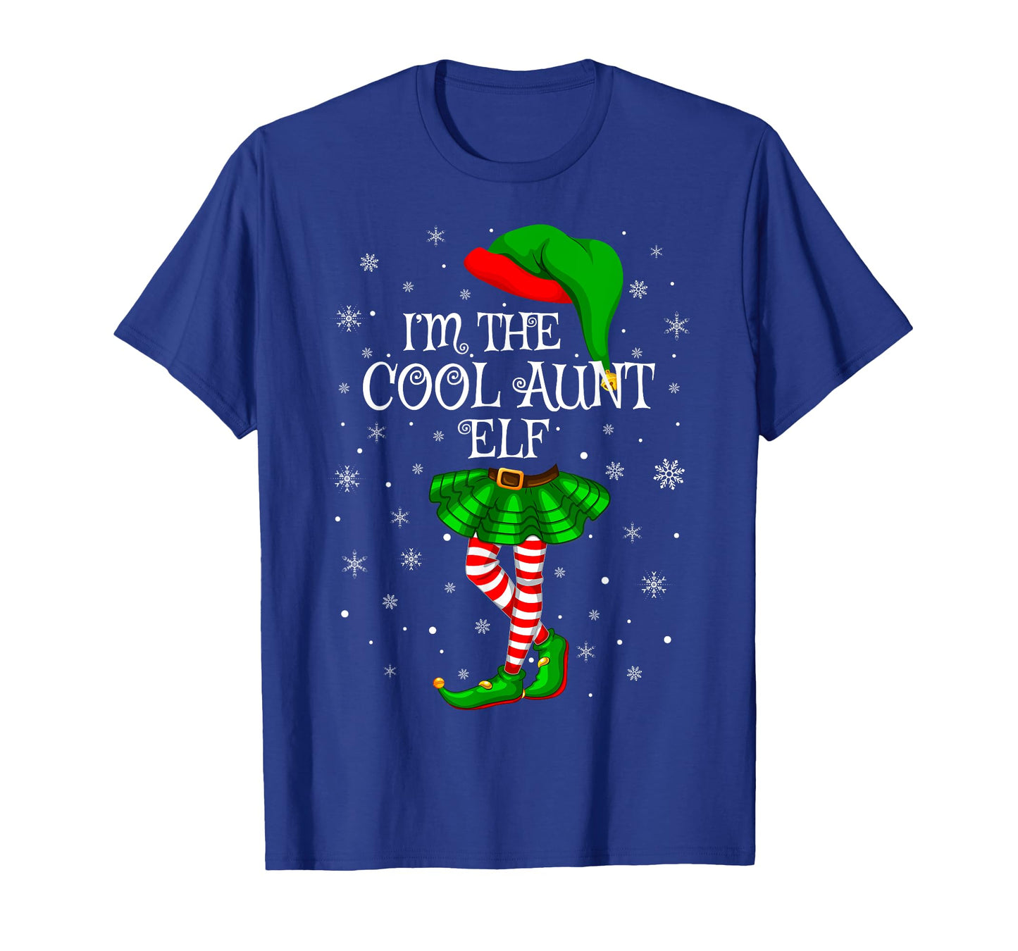 Family Matching Women Girls I'm The Cool Aunt Elf Christmas T-Shirt