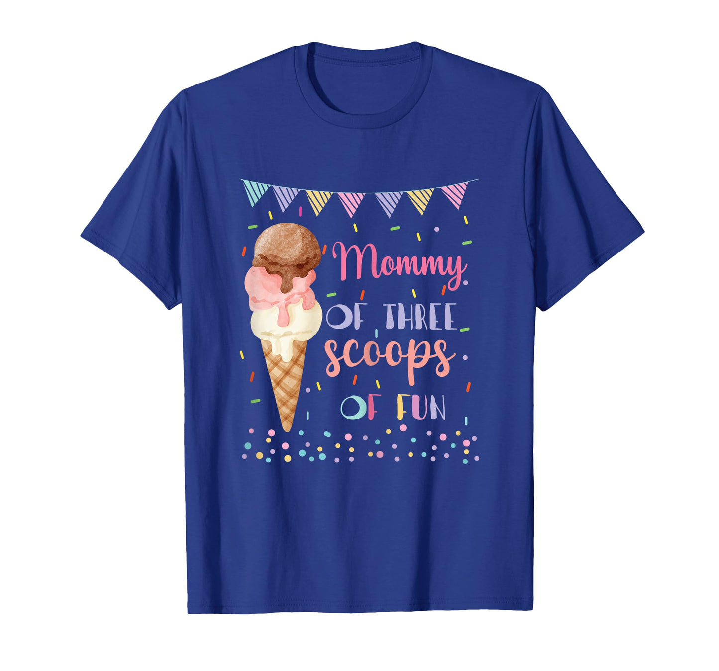 Mommy Mom Ice Cream Third Birthday Three Scoops Of Fun T-Shirt for Women