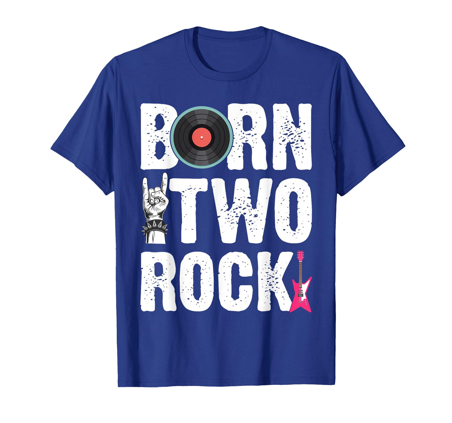 Kids 2nd Birthday Guitar Born Two 2 Rock Rocker Bday Boys T-Shirt