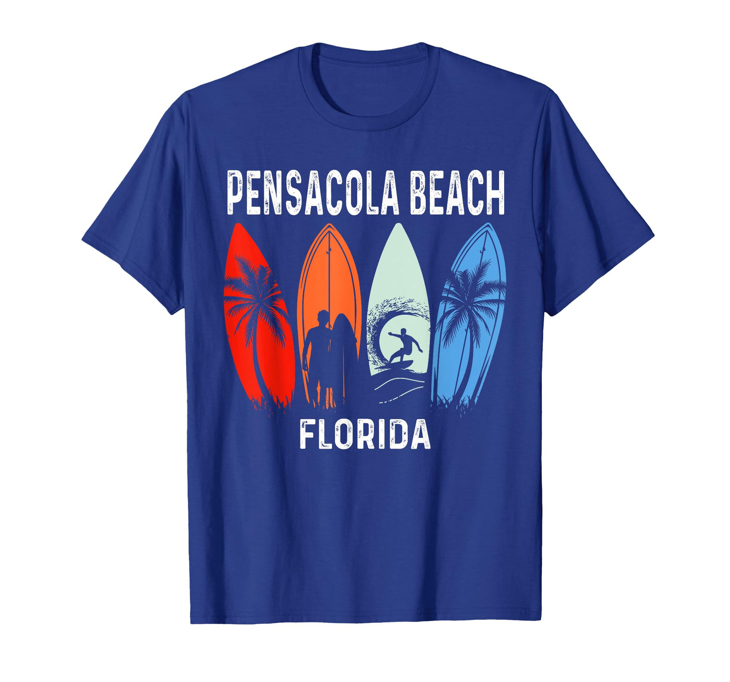 Retro Pensacola Beach Florida Surfboarder Beach Men Women Girls Kids T-Shirt