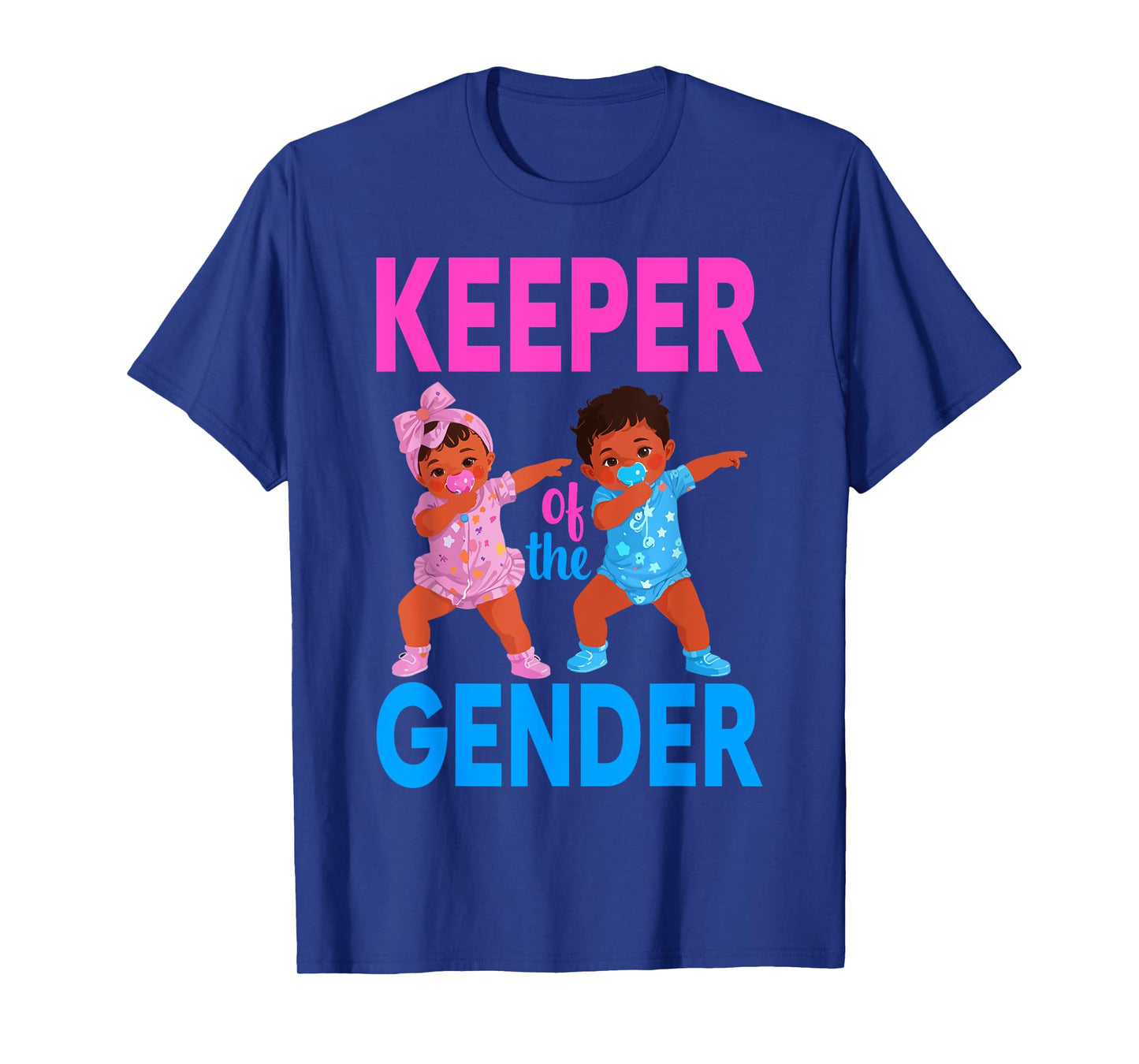 Keeper Of The Gender Reveal Black Baby Announcement Women T-Shirt