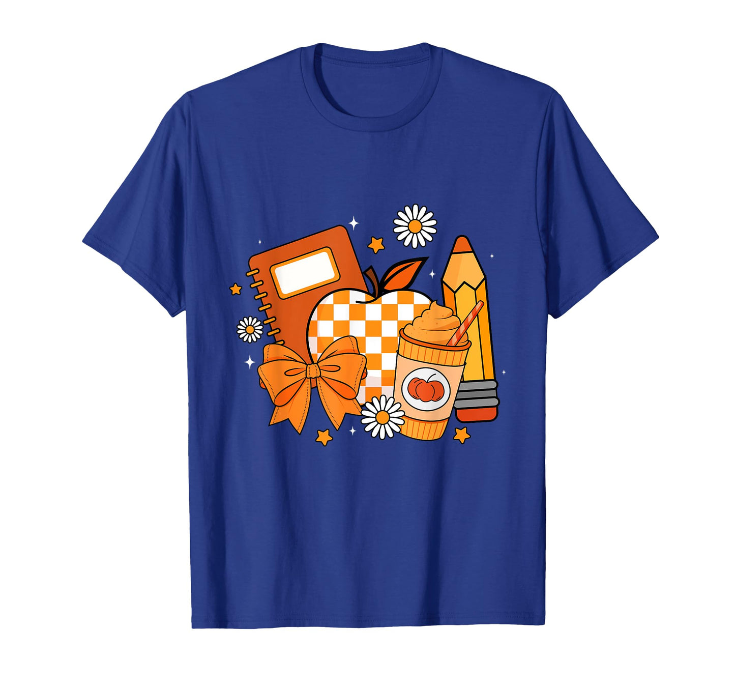 Retro Coquette Bow Pencil Teacher Fall Season Thanksgiving T-Shirt