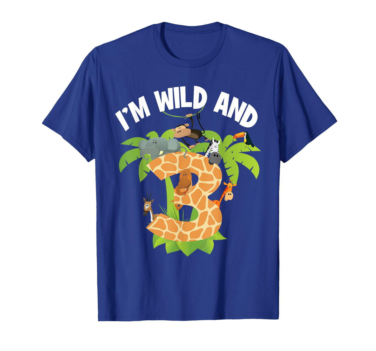 I'm Wild And 3 Years Old Zoo Theme 3rd Birthday Animal Party T-Shirt