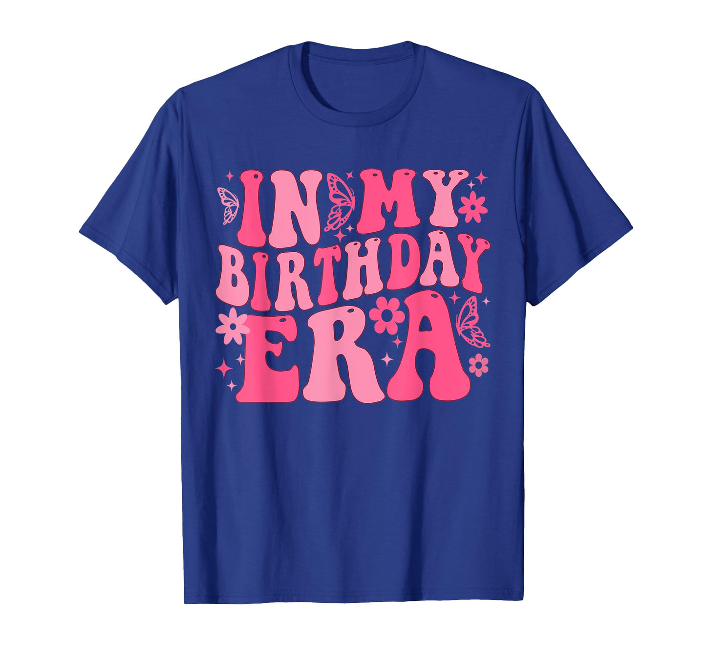 Retro Groovy In My Birthday Era Butterfly Women Teens Girls T-Shirt