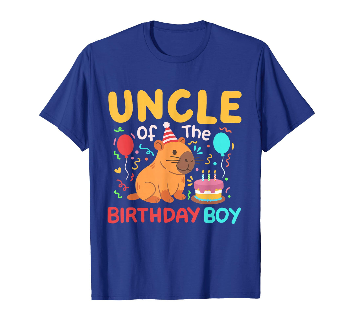 Uncle Of The Birthday Boy Cute Capybara Kids Bday Family T-Shirt
