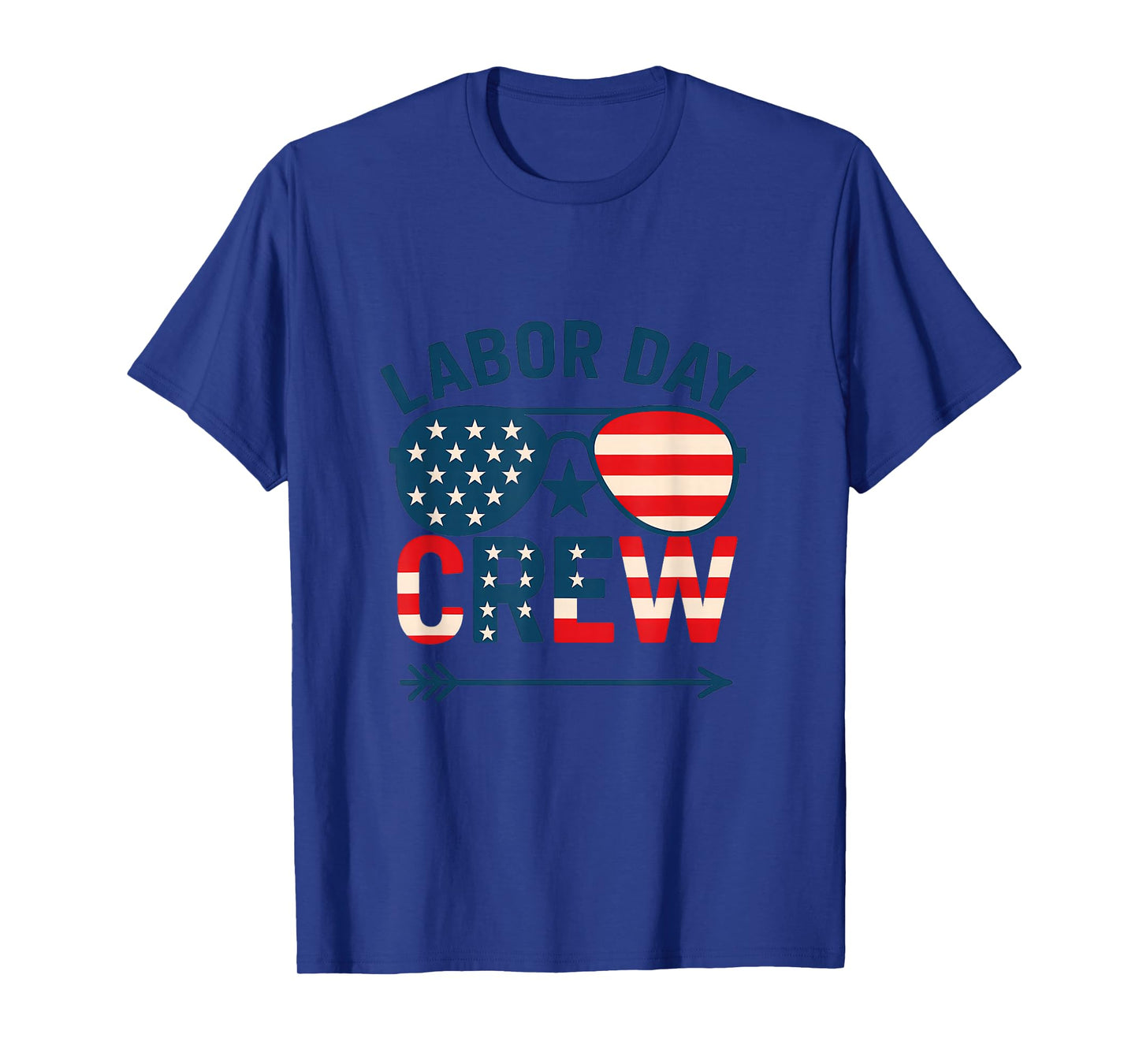 Labor Day Crew Retro USA Flag Sunglasses T-Shirt