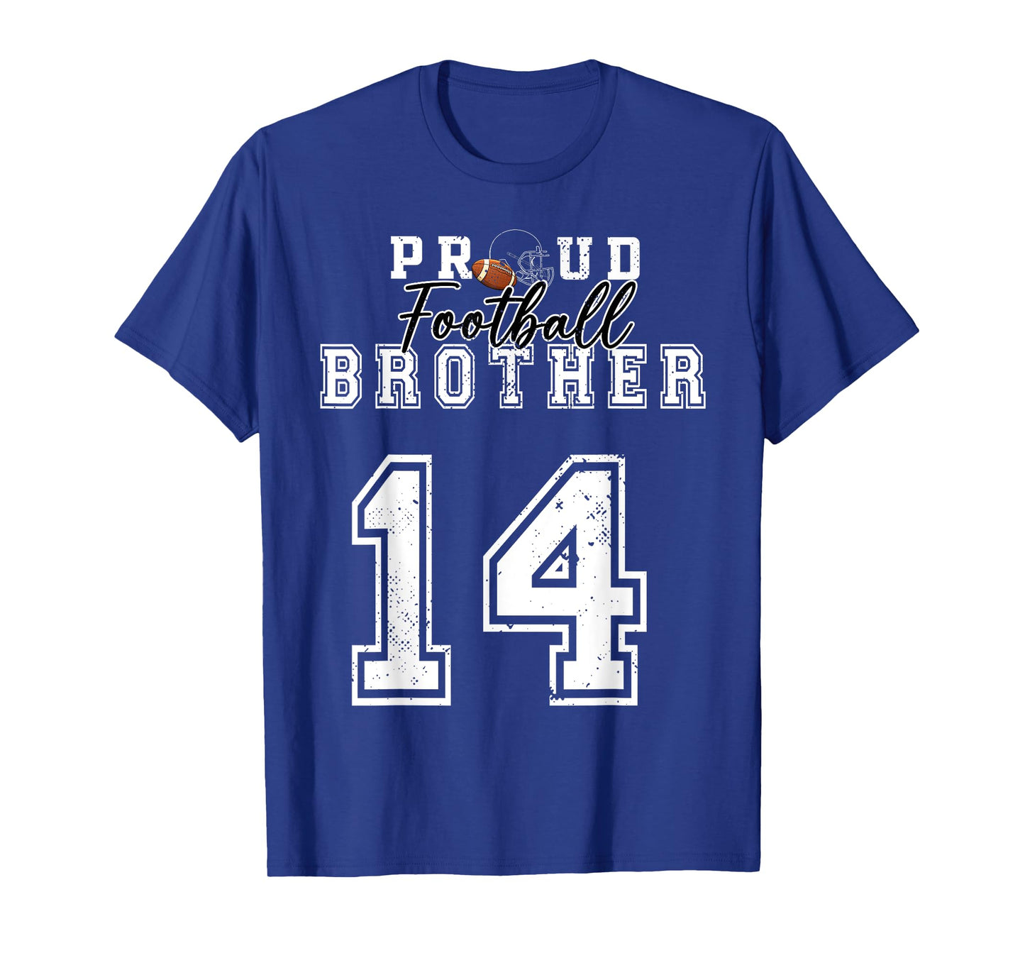 Custom Proud Football Brother Number 14 Personalized Men Boy T-Shirt