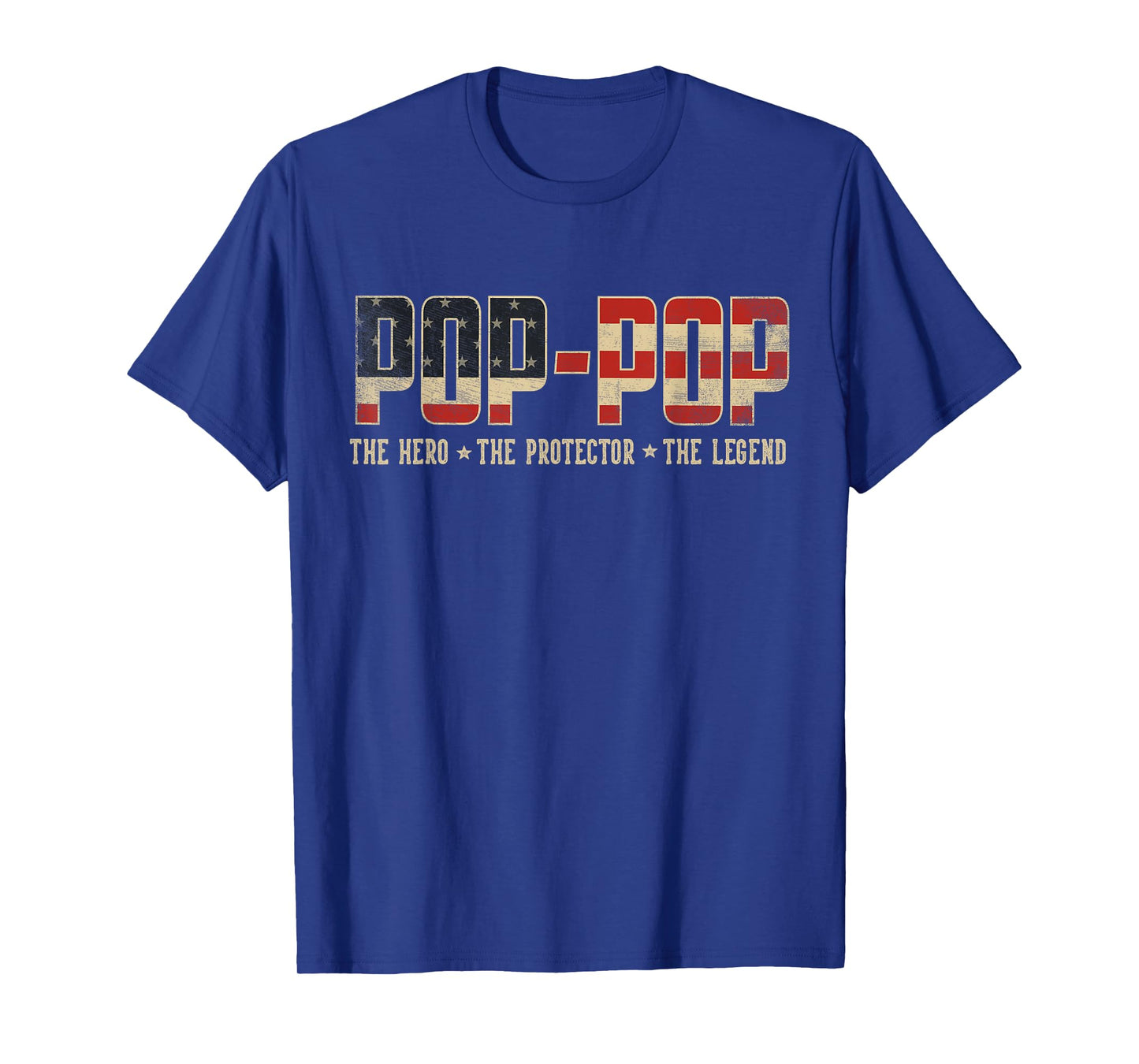 Pop-Pop Protector Hero Legend USA Flag Pop-Pop Father's Day T-Shirt