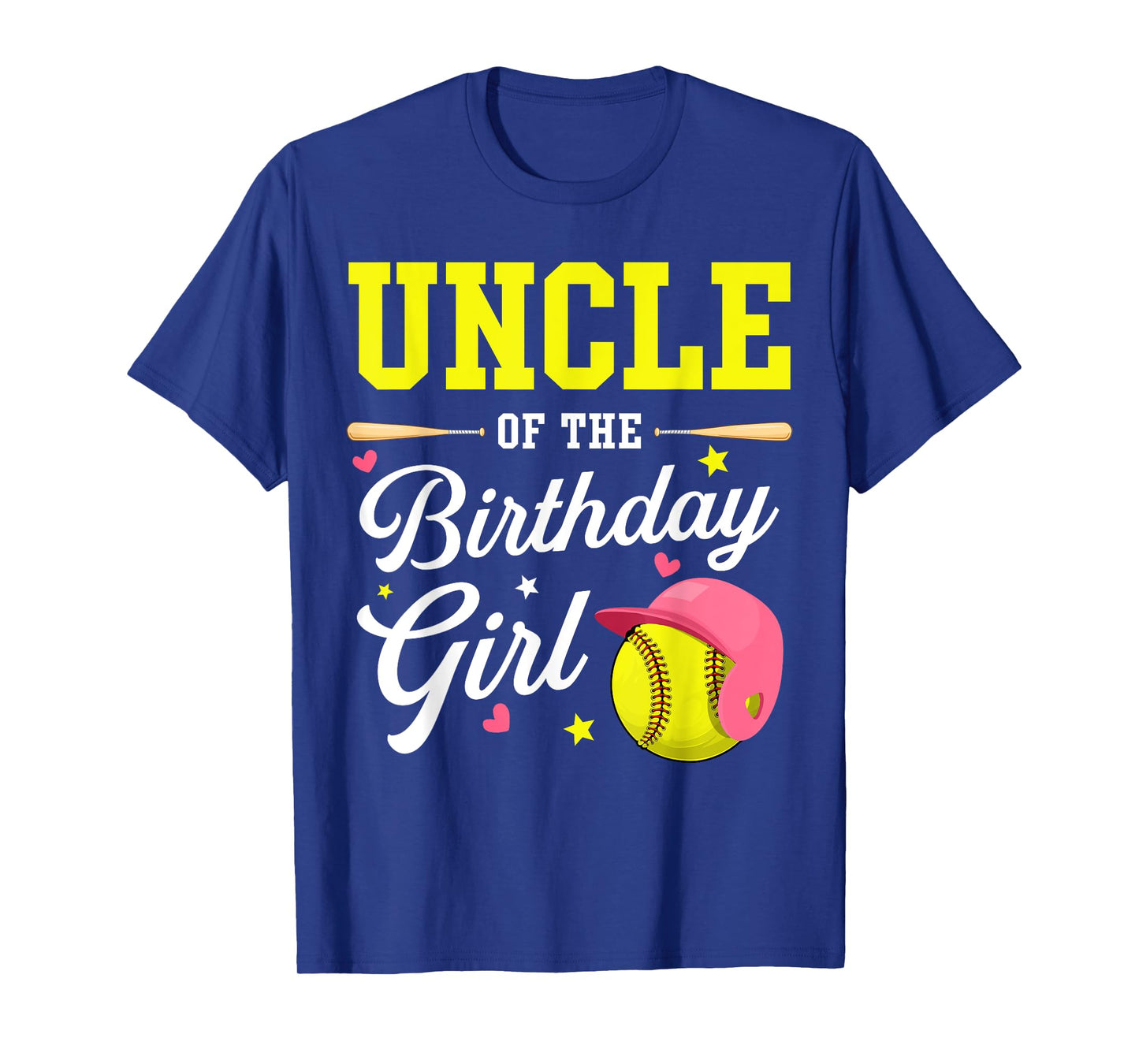 Uncle Of The Birthday Girl Softball Player Theme B-day T-Shirt