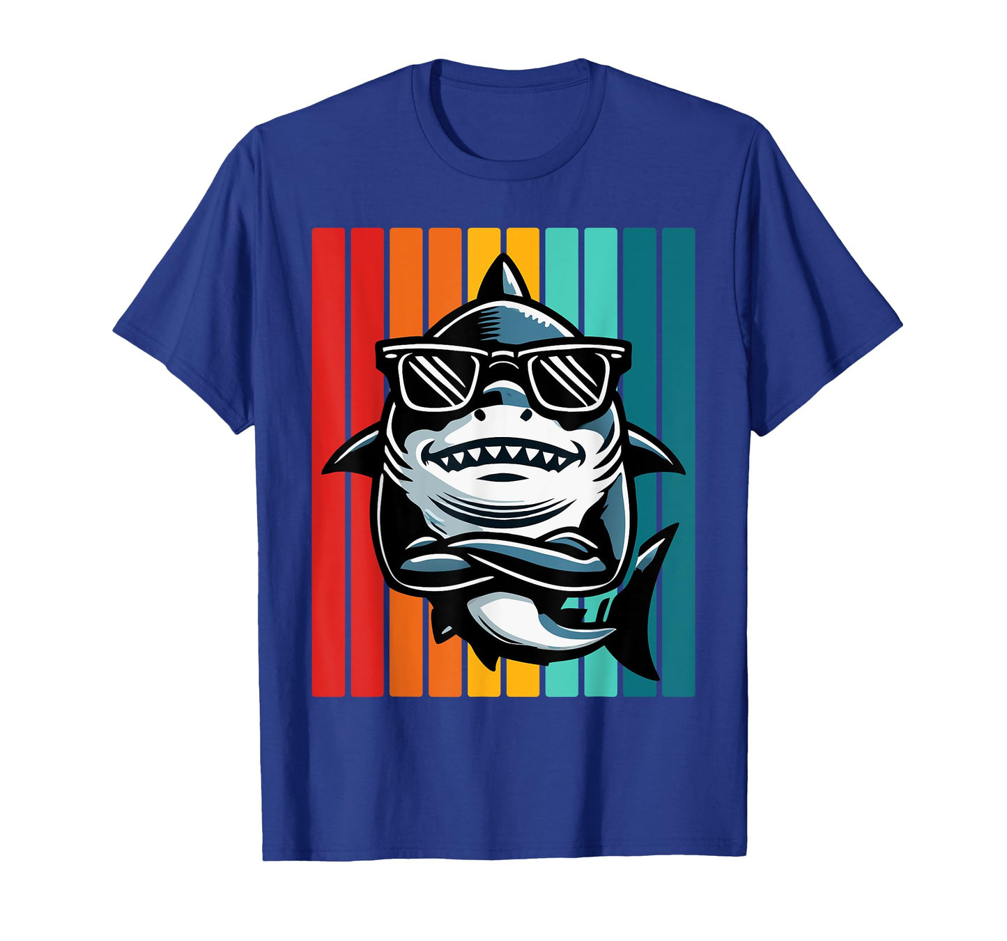 Cool Retro Shark in Sunglasses 70s 80s 90s Funny Shark T-Shirt