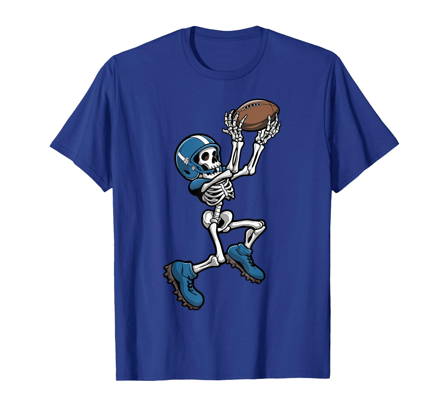 Skeleton Football Halloween Men Boys Women Football Fan T-Shirt