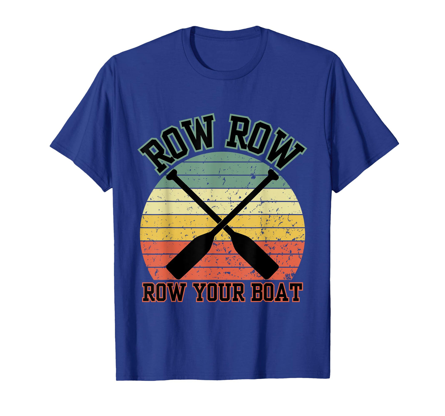 Retro Row Row Row Your Boat Athlete Rowing Crew Sunset Rower T-Shirt