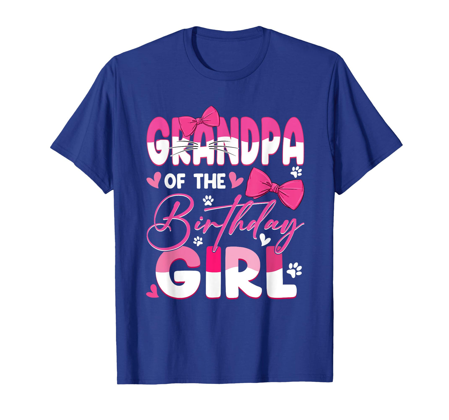 Grandpa Of The Birthday Girl Cat Kitty Family Matching T-Shirt