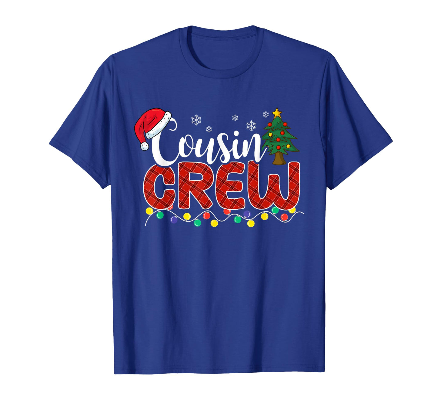 Christmas Cousin Crew Plaid Santa Family Matching Pajamas T-Shirt