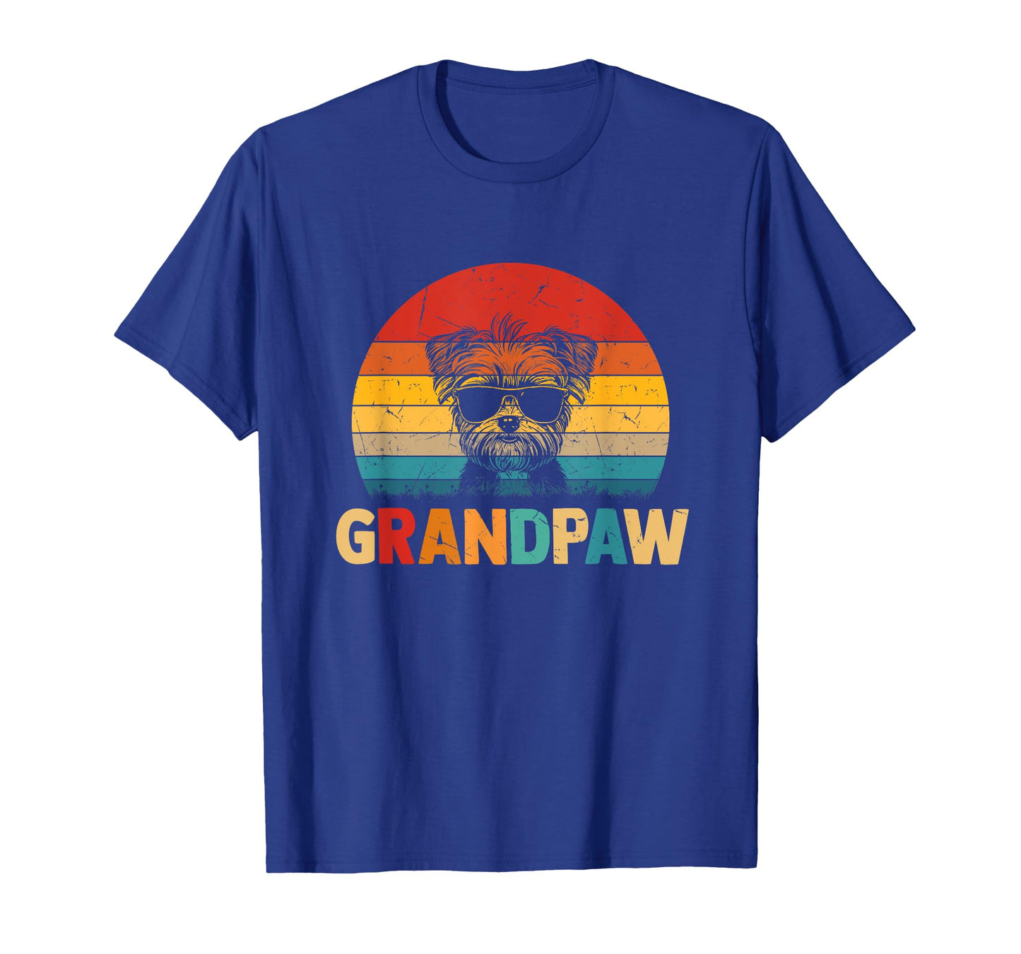 Funny Grandpaw Retro Vintage Morkie Lovers Grandpa Fathers T-Shirt
