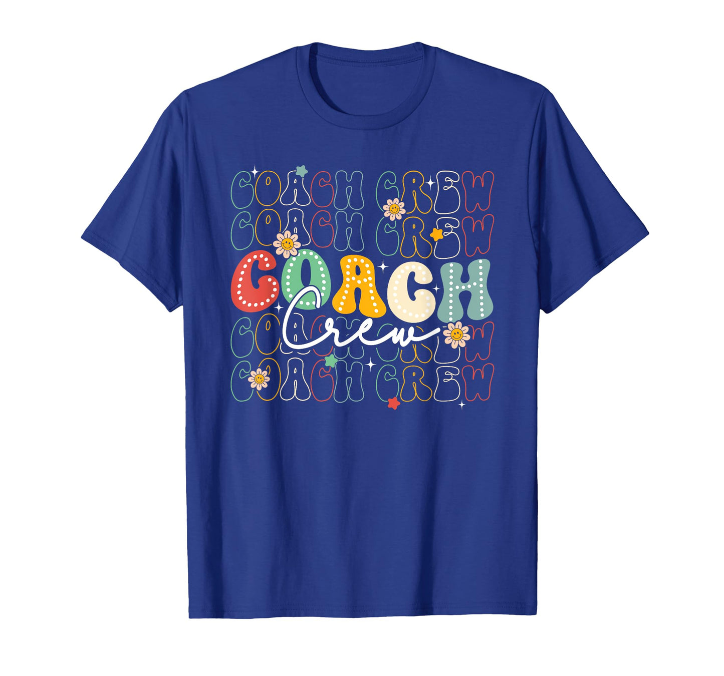 Retro Groovy Vintage Coach Crew Team First Day Of School T-Shirt