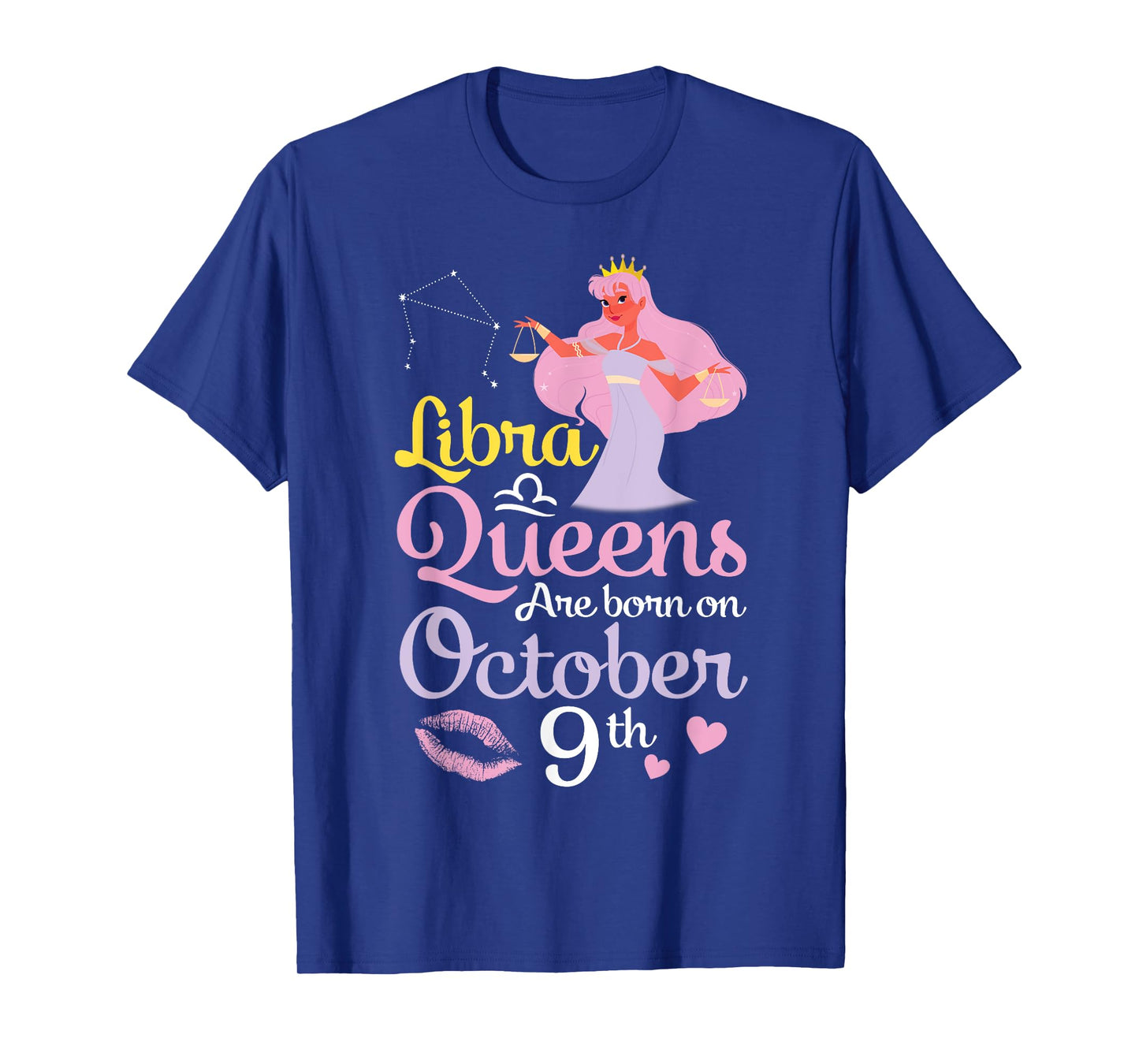 Libra Queens Are Born On October 9th Happy Birthday To Me T-Shirt