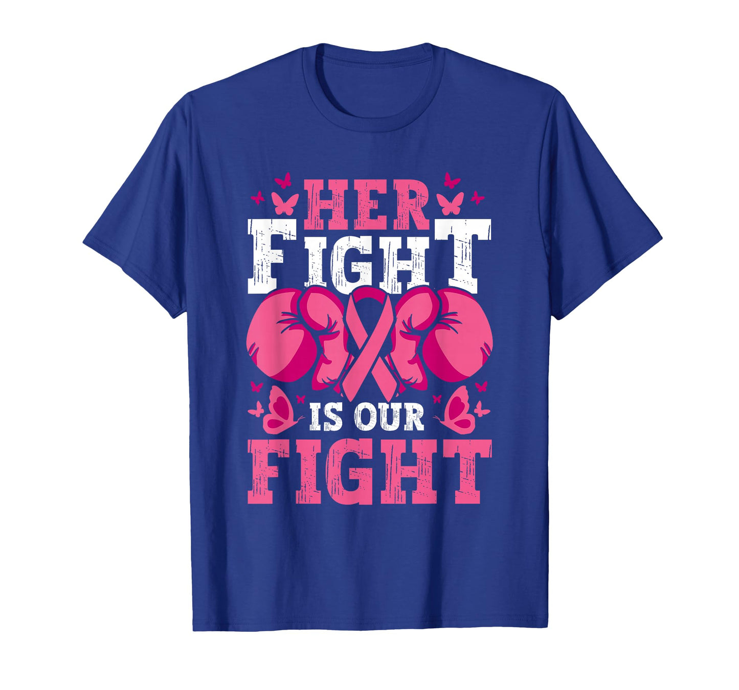Breast Cancer Her Fight is Our Fight Pink Boxing Gloves T-Shirt