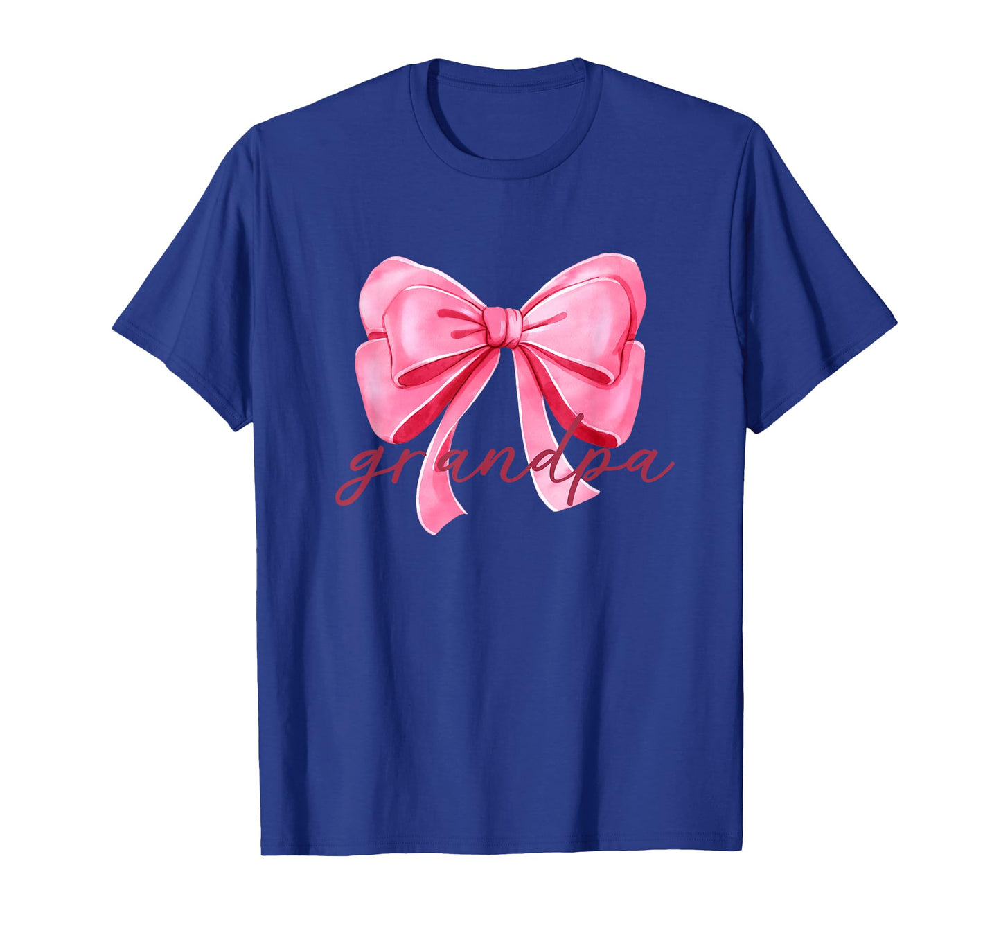 Grandpa Pink Bow Birthday Baby Shower Family Pink Ribbon T-Shirt