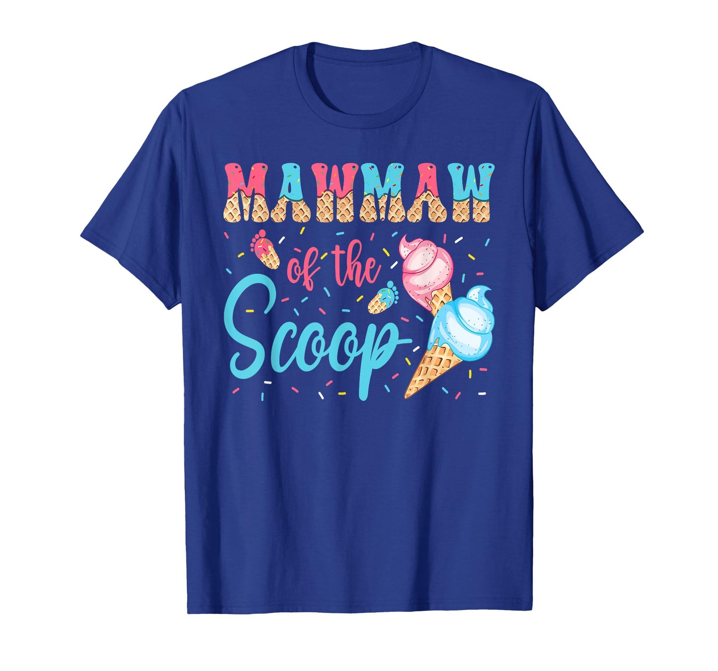 Mawmaw Of The Scoop Ice Cream Gender Reveal Baby Shower T-Shirt