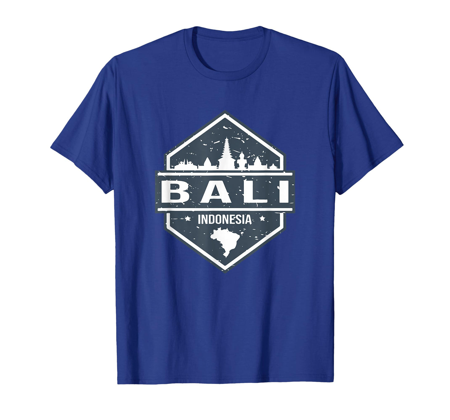 Bali Indonesia Design With Bali Island And Silhoutte of City T-Shirt