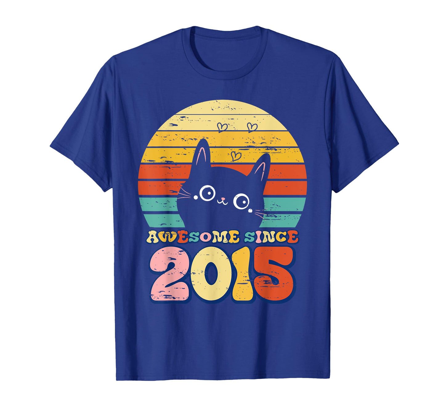 Awesome Since 2015 Tee Cat For Girl Boy Its My 8th Birthday T-Shirt