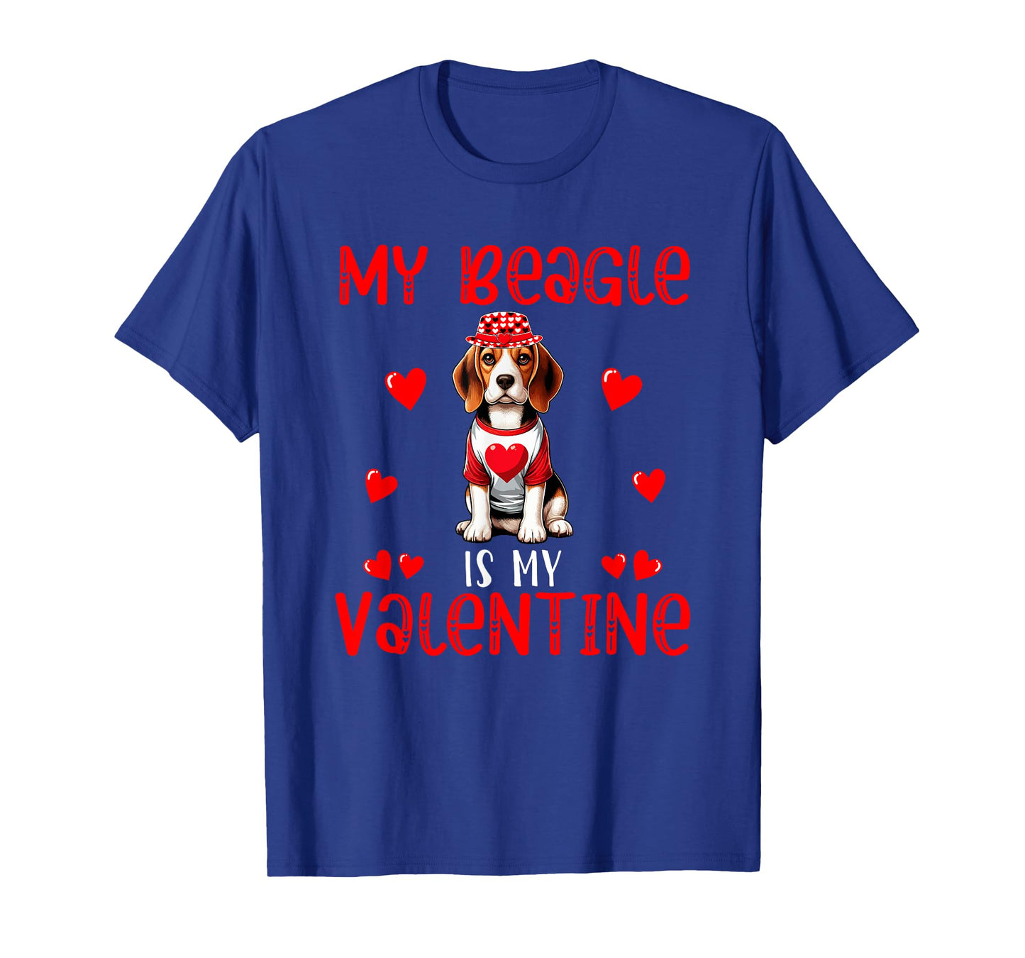 My Beagle Is My Valentine Hearts Costume Single Owner T-Shirt