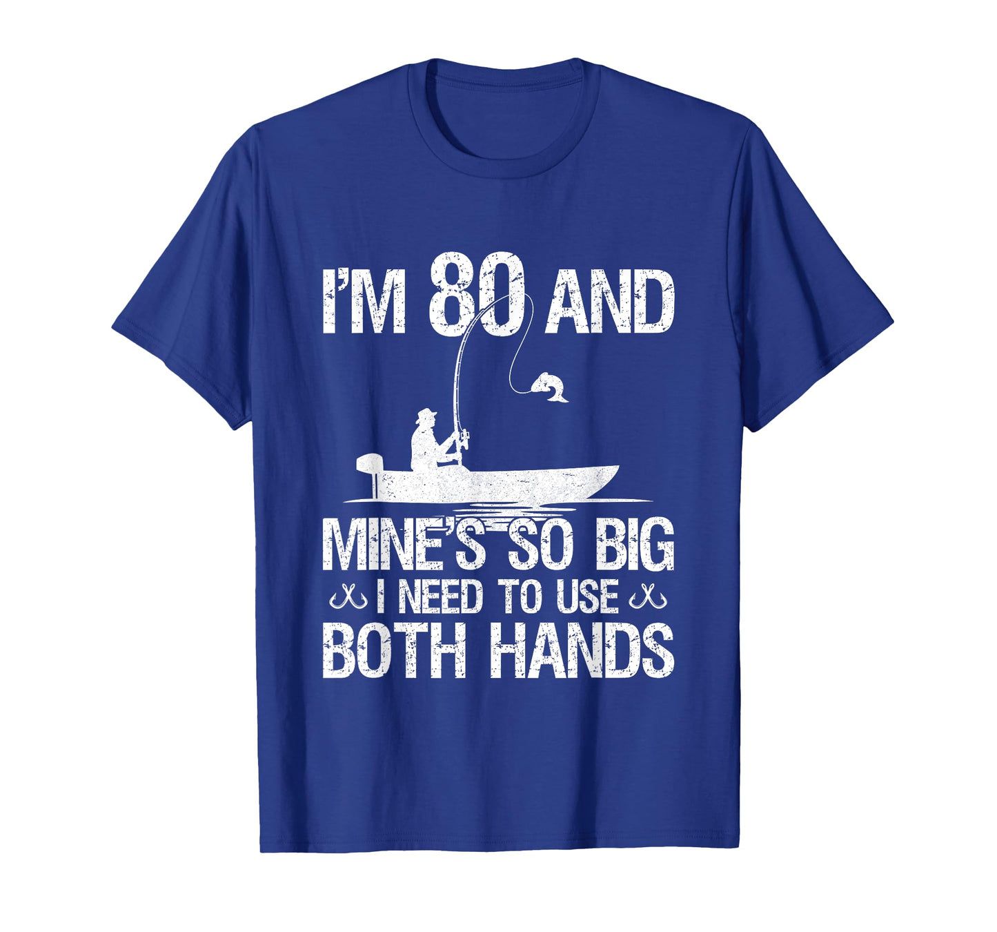 80th Birthday Gifts for Men Fisherman 80 Years Old Fishing T-Shirt