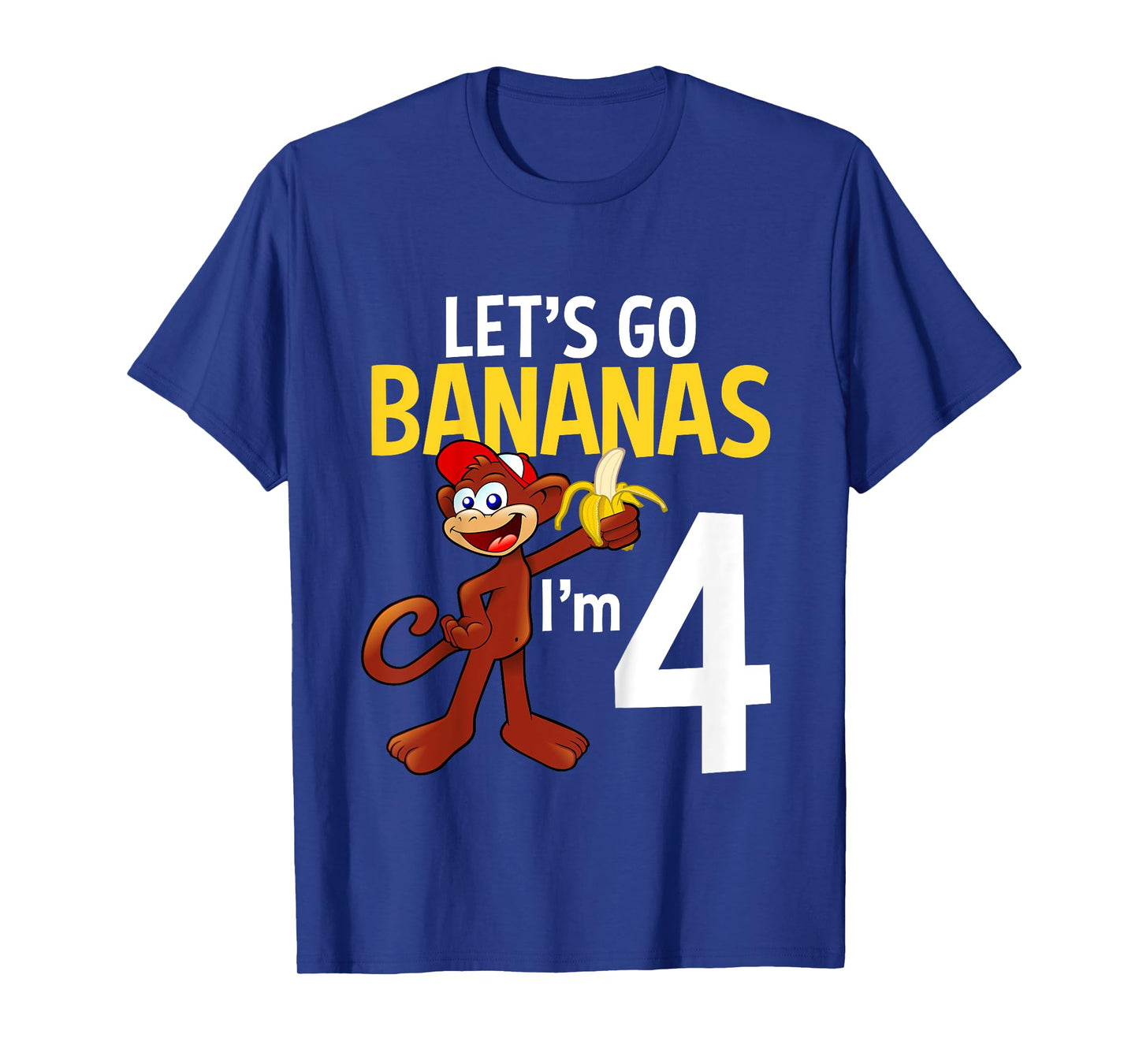 4 Year Old Monkey Birthday Party Zoo Animal Theme 4th Gift T-Shirt