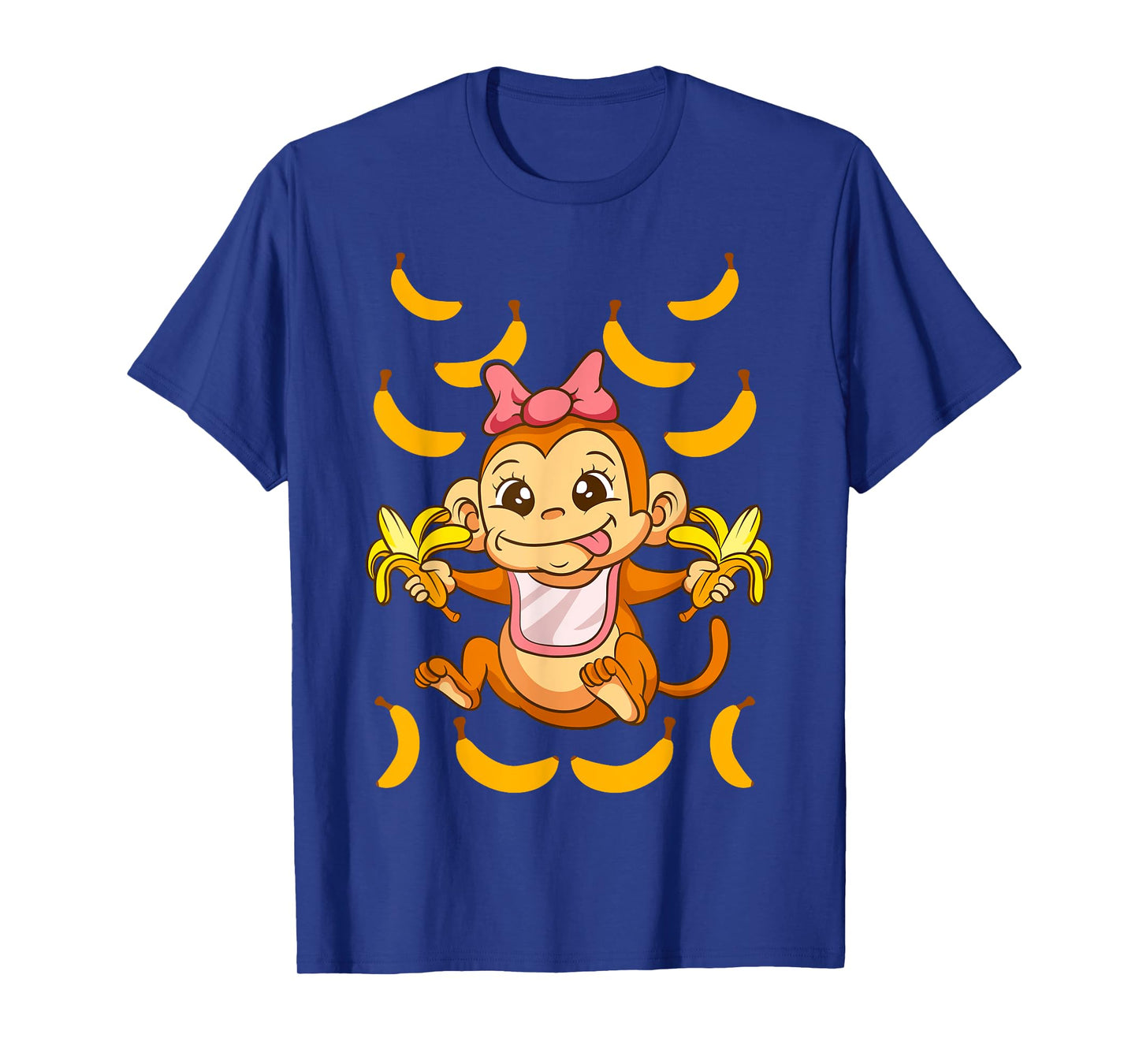 Baby Monkey Monkeys Zoo Animals Bananas Cute Kids T-Shirt