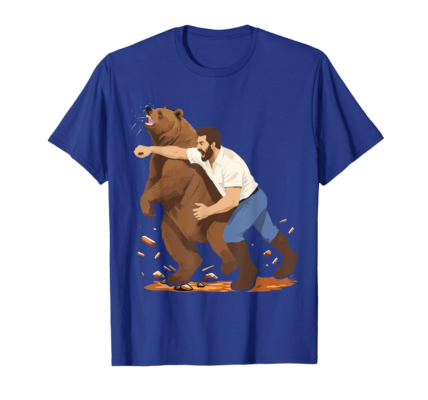 Man Punching Bear Funny Wilderness T-Shirt