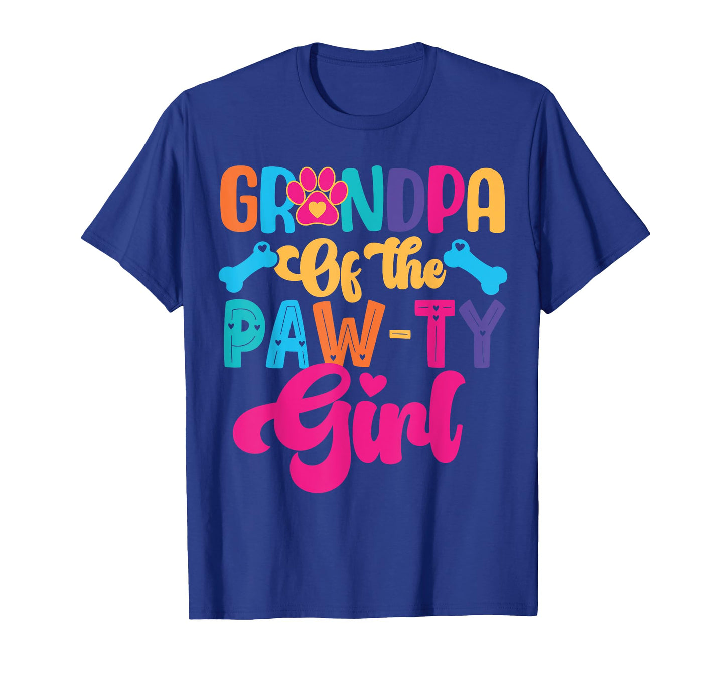 Grandpa Of The Birthday Girl Dog Paw Family Matching Party T-Shirt
