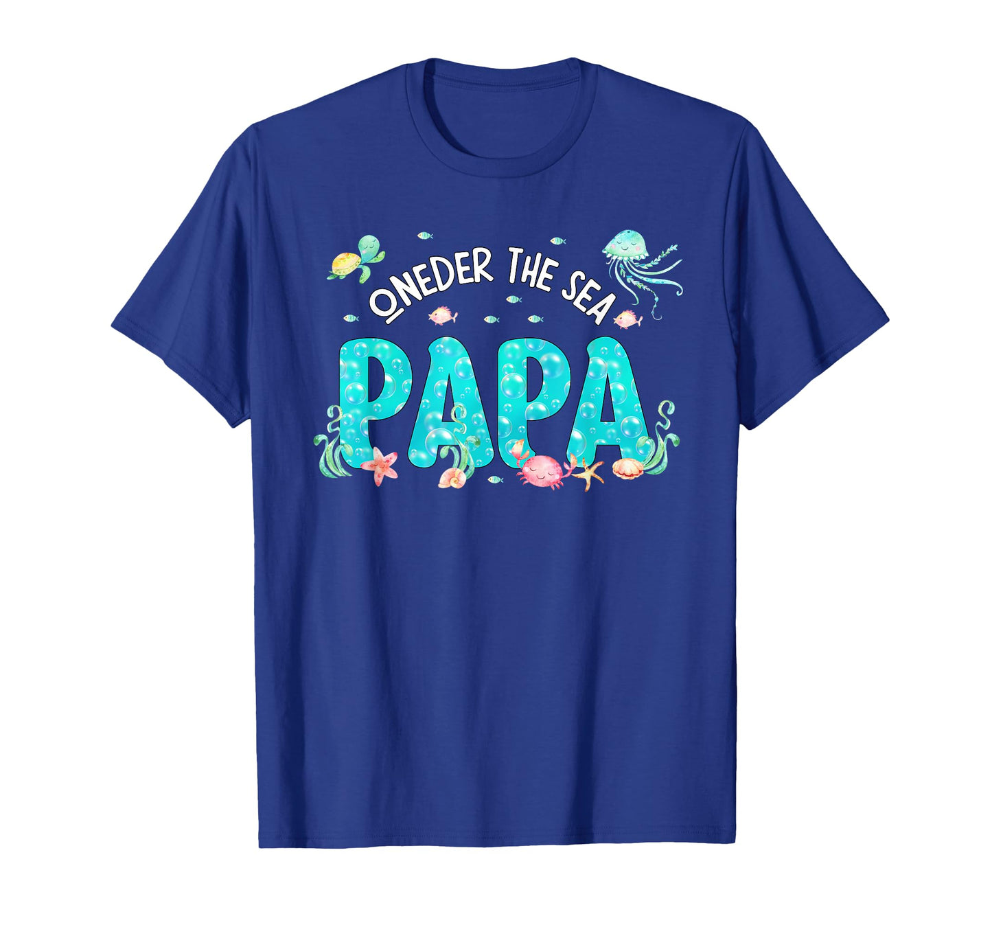 Mens Under Sea Papa Birthday Girl Boy Matching Family Party T-Shirt