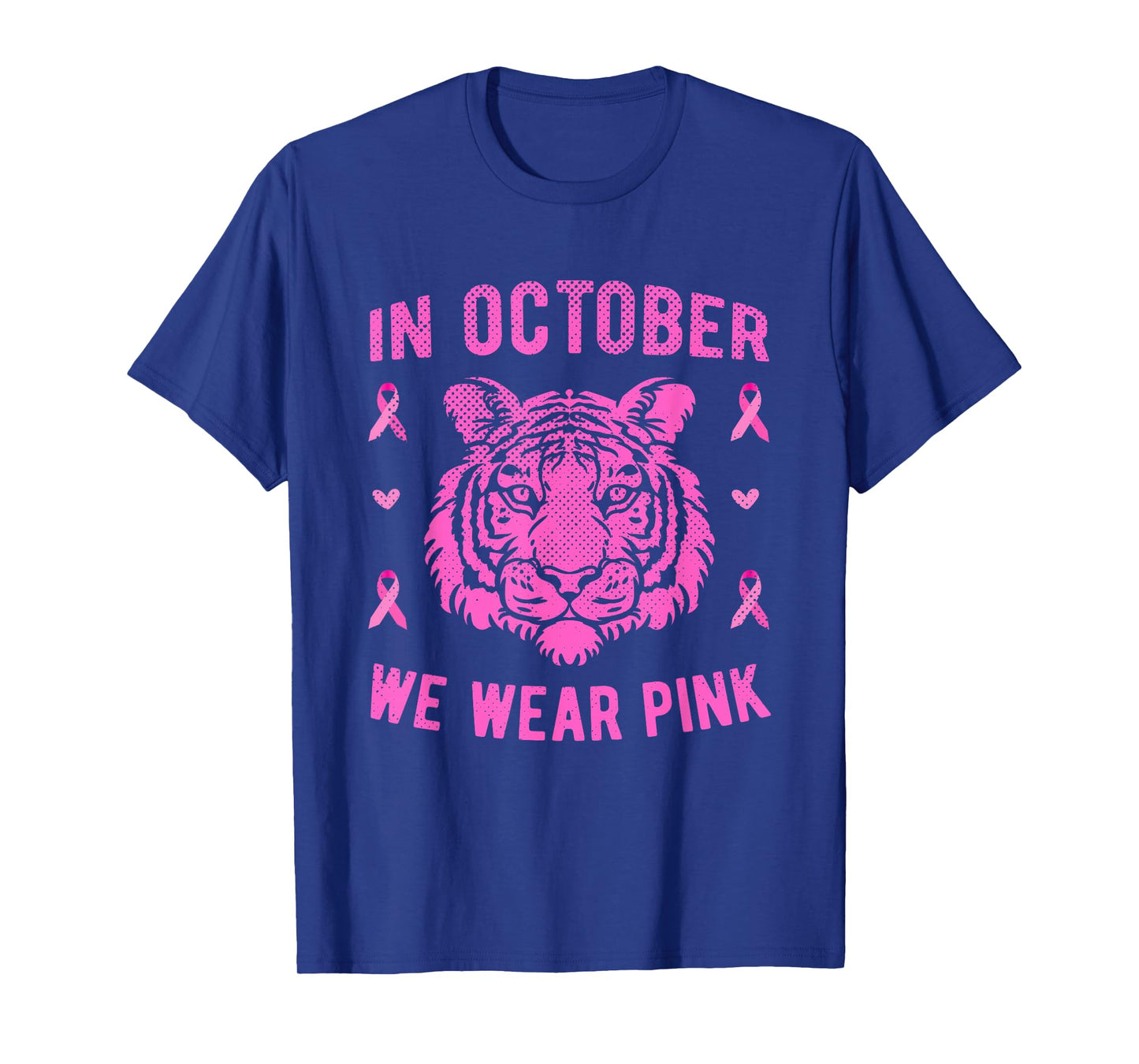 In October We Wear Pink Tiger Breast Cancer Awareness T-Shirt