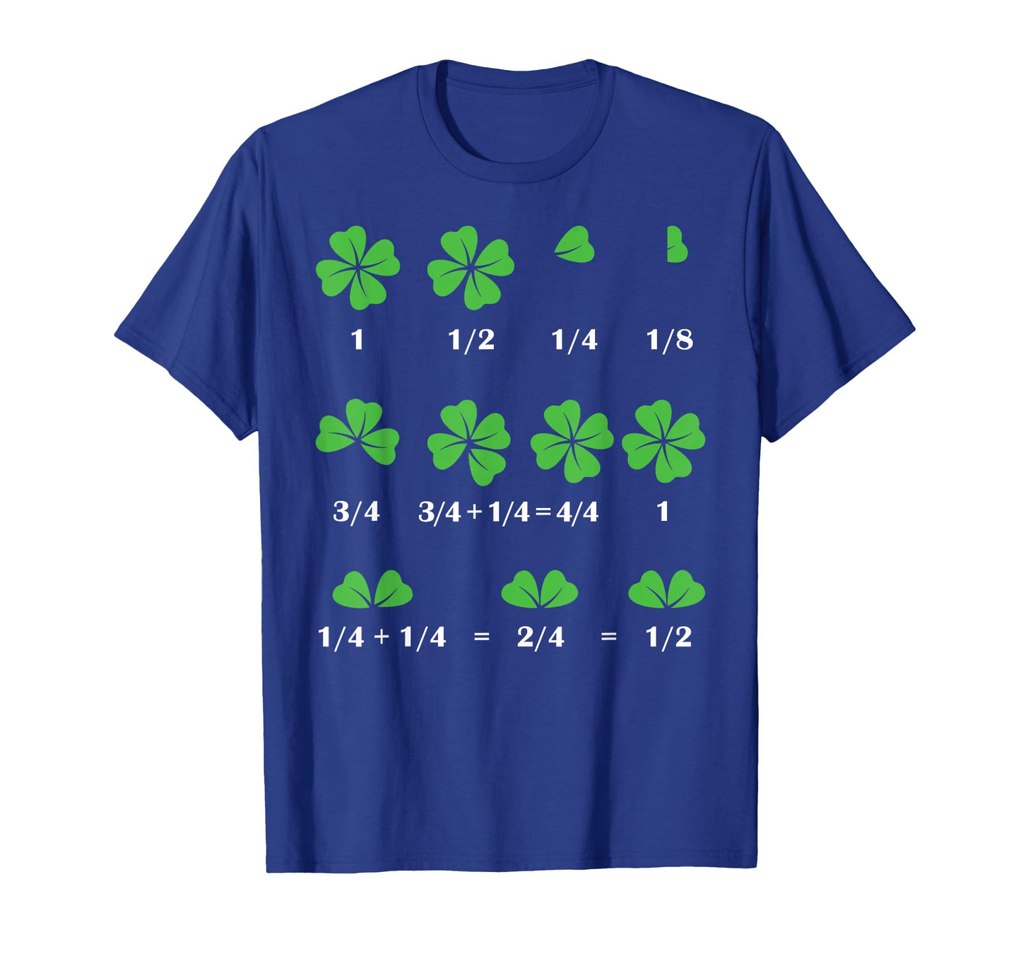 Funny Shamrock Fraction St Patrick's Day Math Boys Girls T-Shirt